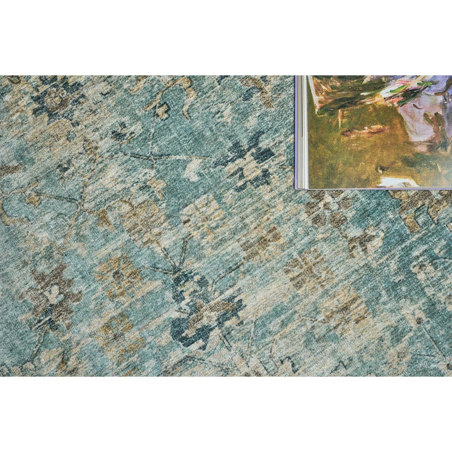 008 SI-2101583,SI-2101584,SI-2101585,SI-2101587,SI-2101588,SI-2101589 | Lifestyle | Kensington 5339 Rug by Exquisite Rugs in blue. Made from wool, bamboo silk in a unique style.