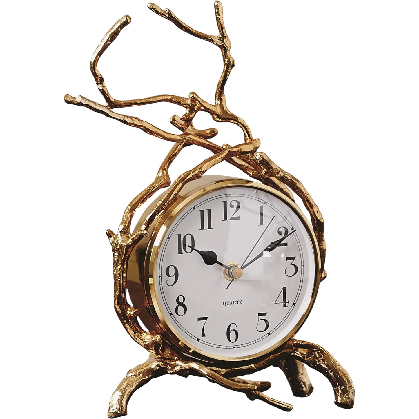 002 SR-893415 | Primary Silo | Twig Clock by Global Views. Made from brass in a eclectic & global style.