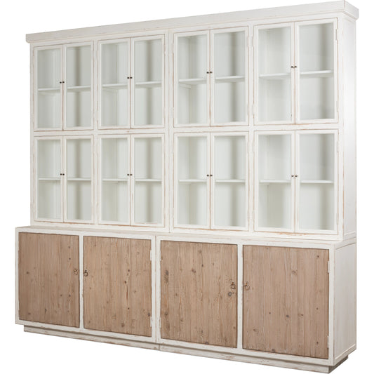 Connor Bookcase by Sarreid Ltd. in antique white. Made from pine in a modern style.