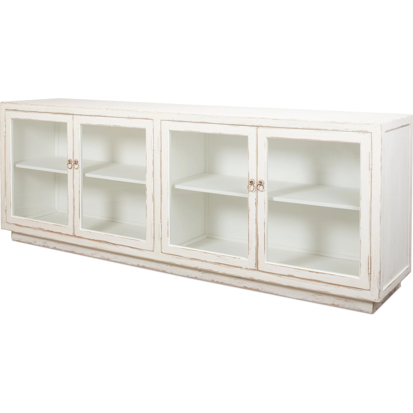 001 SI-1998308 | Additional Silo | Connor Glass Front Sideboard by Sarreid Ltd. in antique white. Made from pine glass in a unique style.