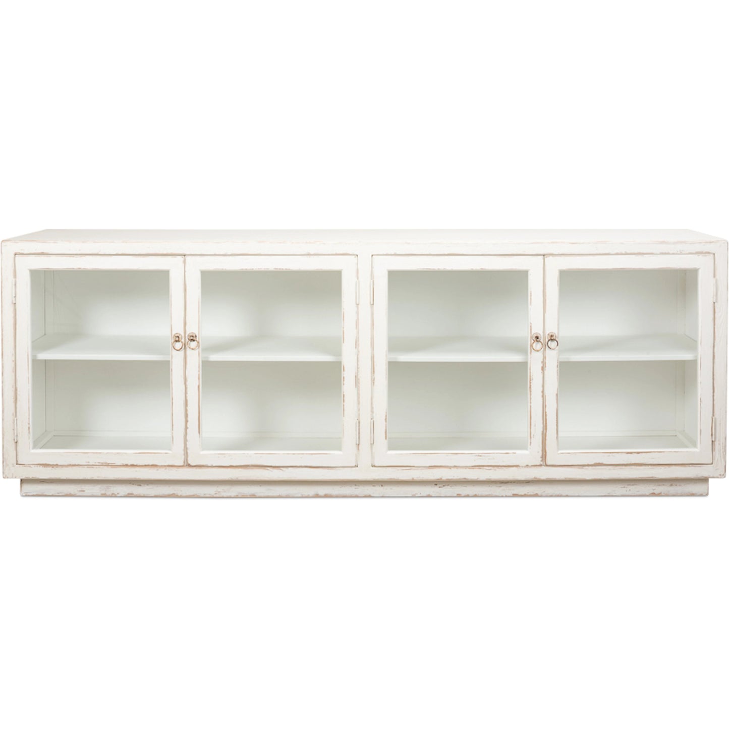 002 SI-1998308 | Additional Silo | Connor Glass Front Sideboard by Sarreid Ltd. in antique white. Made from pine glass in a unique style.