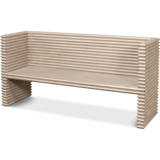 Stacked Bench by Sarreid Ltd.. Made from reclaimed pine in a modern style.