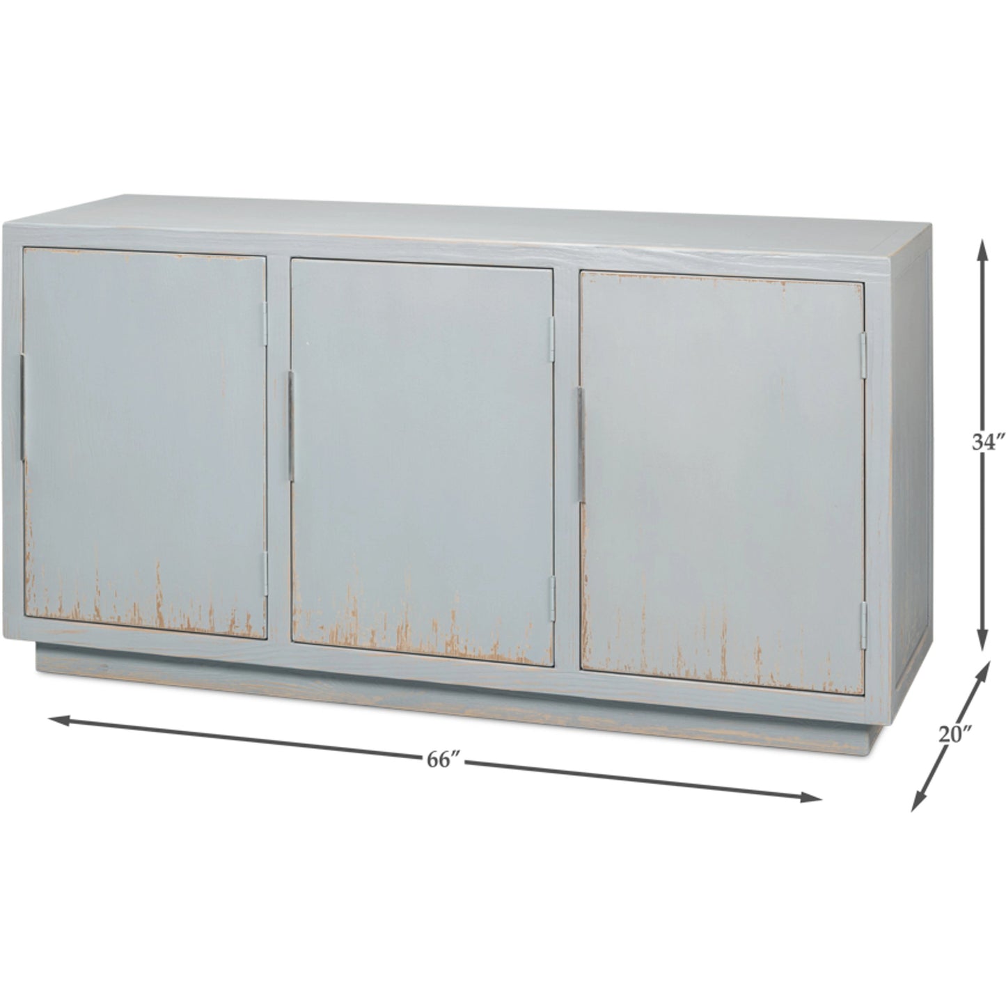 003 SI-1998381 | Additional Silo | Maldives 3 Door Sideboard by Sarreid Ltd. in eros blue. Made from oak in a modern style.