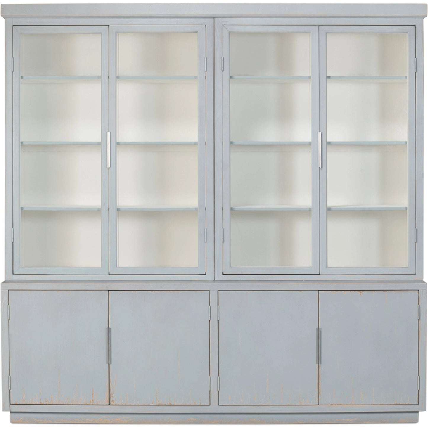 002 SI-1998383 | Additional Silo | Maldives 4 Door Bookcase by Sarreid Ltd. in eros blue. Made from oak in a modern style.