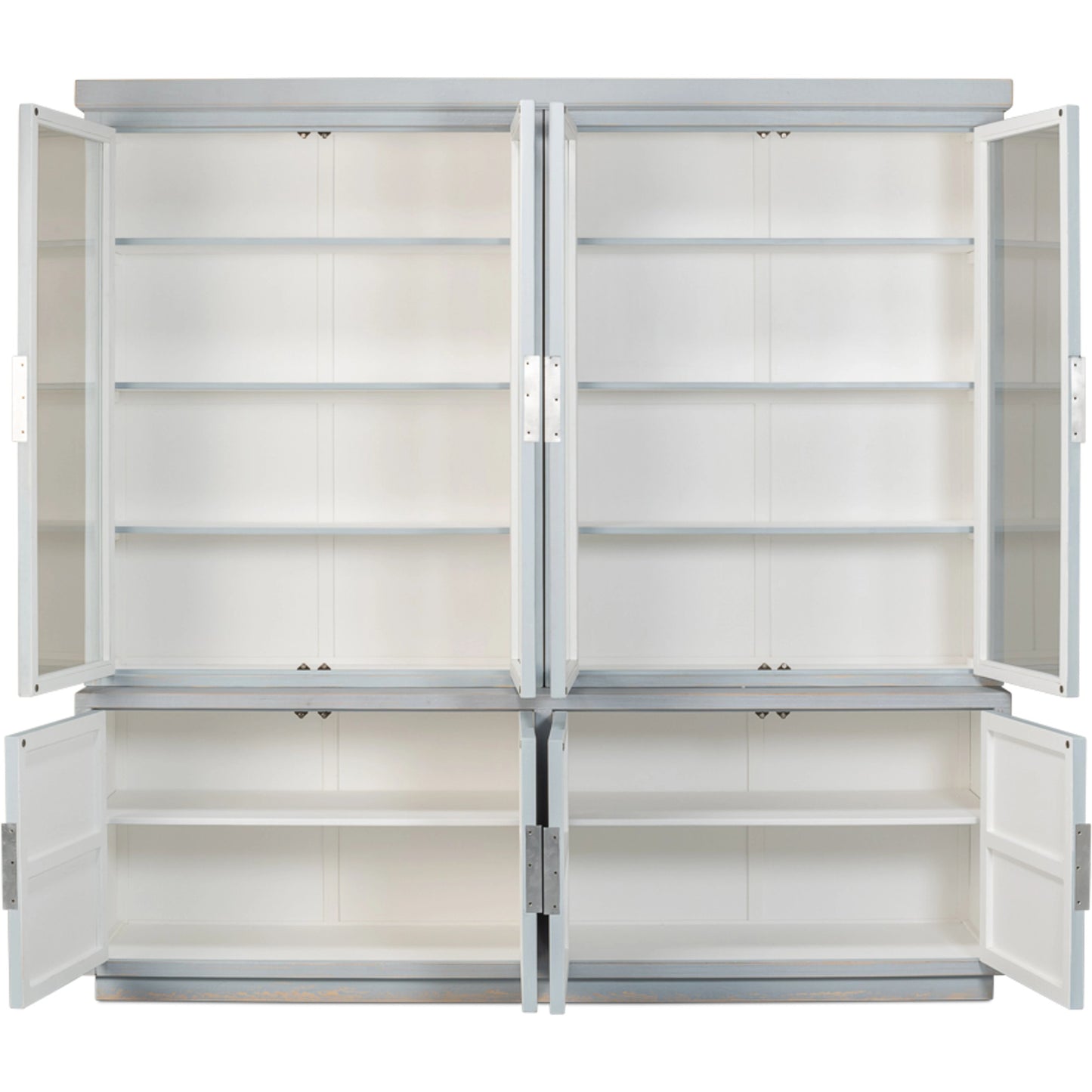 004 SI-1998383 | Additional Silo | Maldives 4 Door Bookcase by Sarreid Ltd. in eros blue. Made from oak in a modern style.