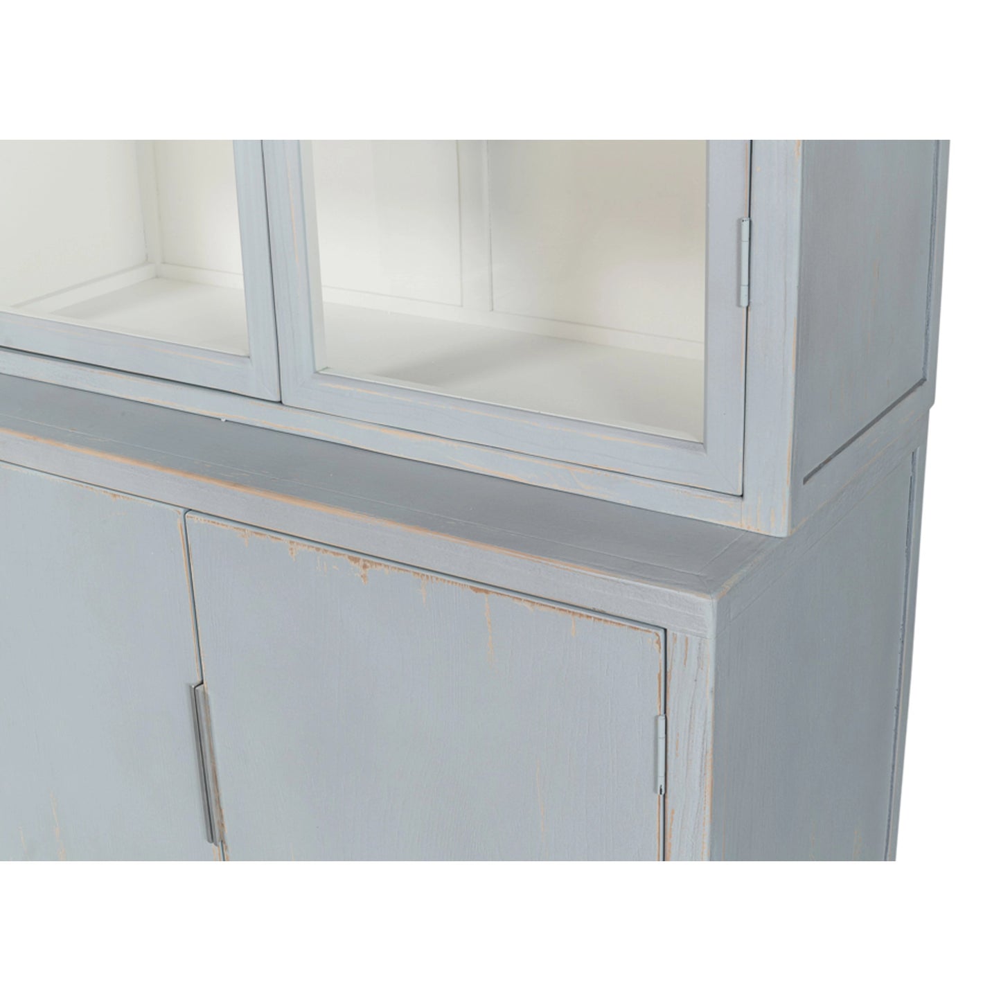 005 SI-1998383 | Additional Silo | Maldives 4 Door Bookcase by Sarreid Ltd. in eros blue. Made from oak in a modern style.