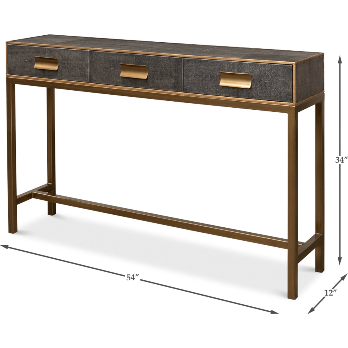 003 SI-1998392 | Additional Silo | Gideon Shagreen Console Table by Sarreid Ltd.. Made from wood, leather in a transitional style.
