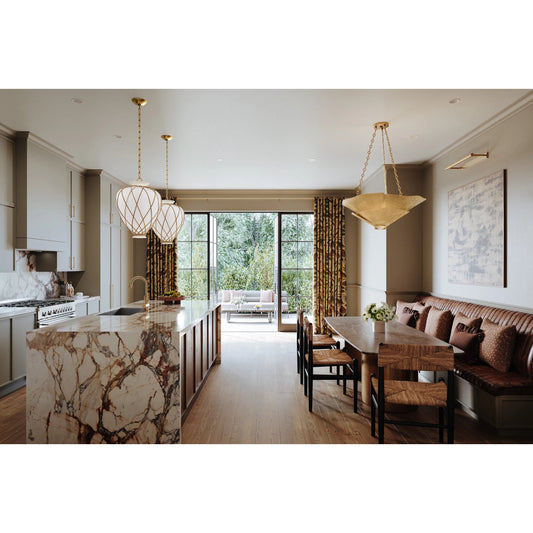 Vernazza Flush Mount by Corbett in vintage polished brass. Made from unique in a modern style.