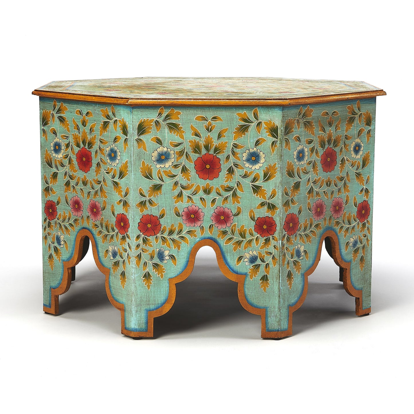 003 S-346355 | Additional Silo | Priya Hand Painted Coffee Table by Butler Specialty Company in green and artifacts. Made from merranti wood solids, mdf, hand painted design in a eclectic & global style.