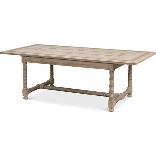 Jurow Equestrian Dining Table by Sarreid Ltd. in barn grey. Made from pine in a modern style.