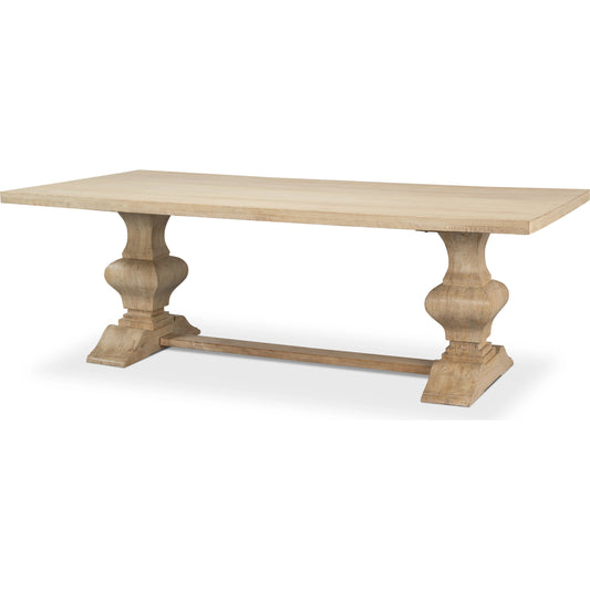Wesley Dining Table by Sarreid Ltd. in sienna. Made from mango wood in a traditional style.