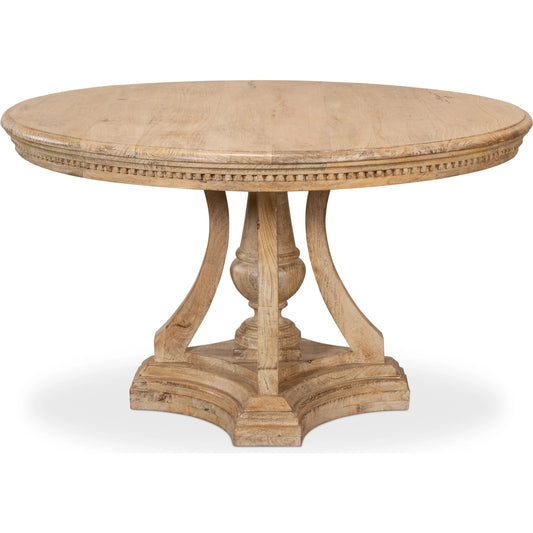 Chantal Pedestal Dining Table by Sarreid Ltd. in sienna. Made from mango in a cottage & farmhouse style.