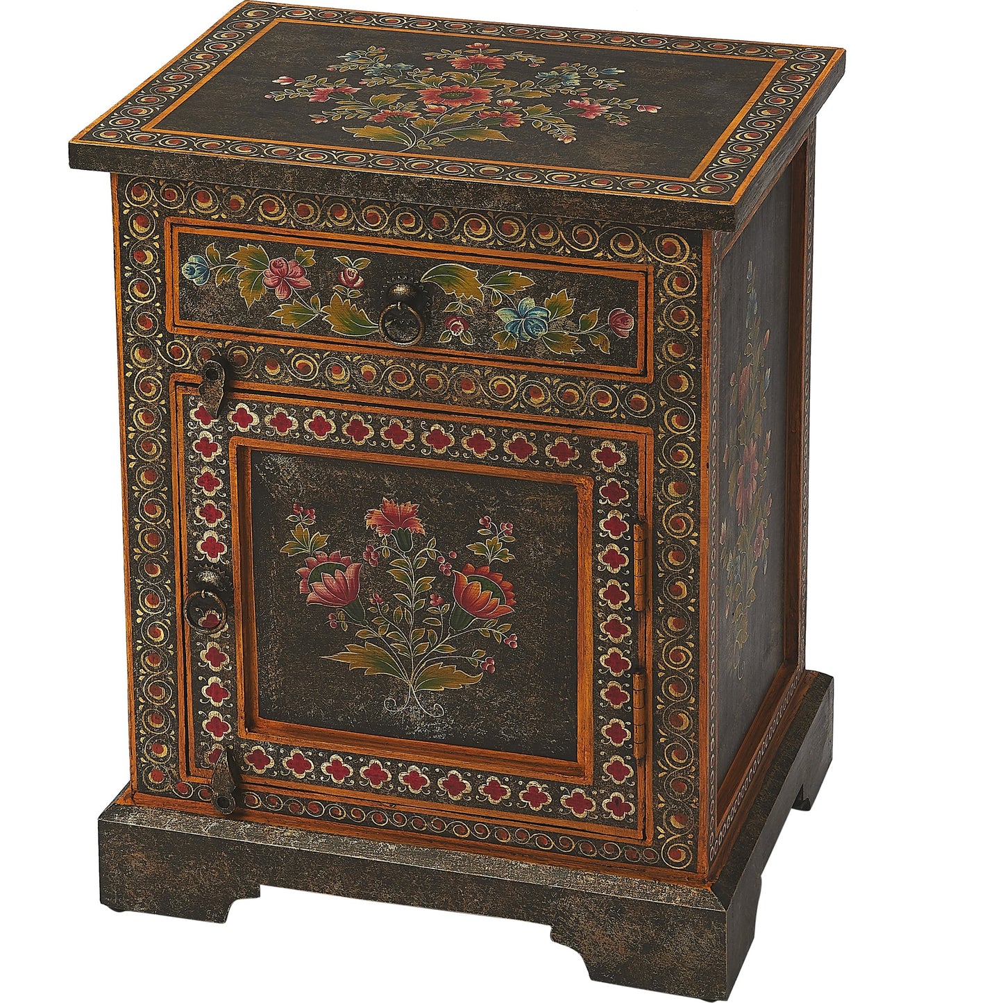 001 S-346159 | Additional Silo | Bihar Hand Painted Chest by Butler Specialty Company in multi-color and artifacts. Made from merranti wood solids, mdf, hand painted design in a eclectic & global style.