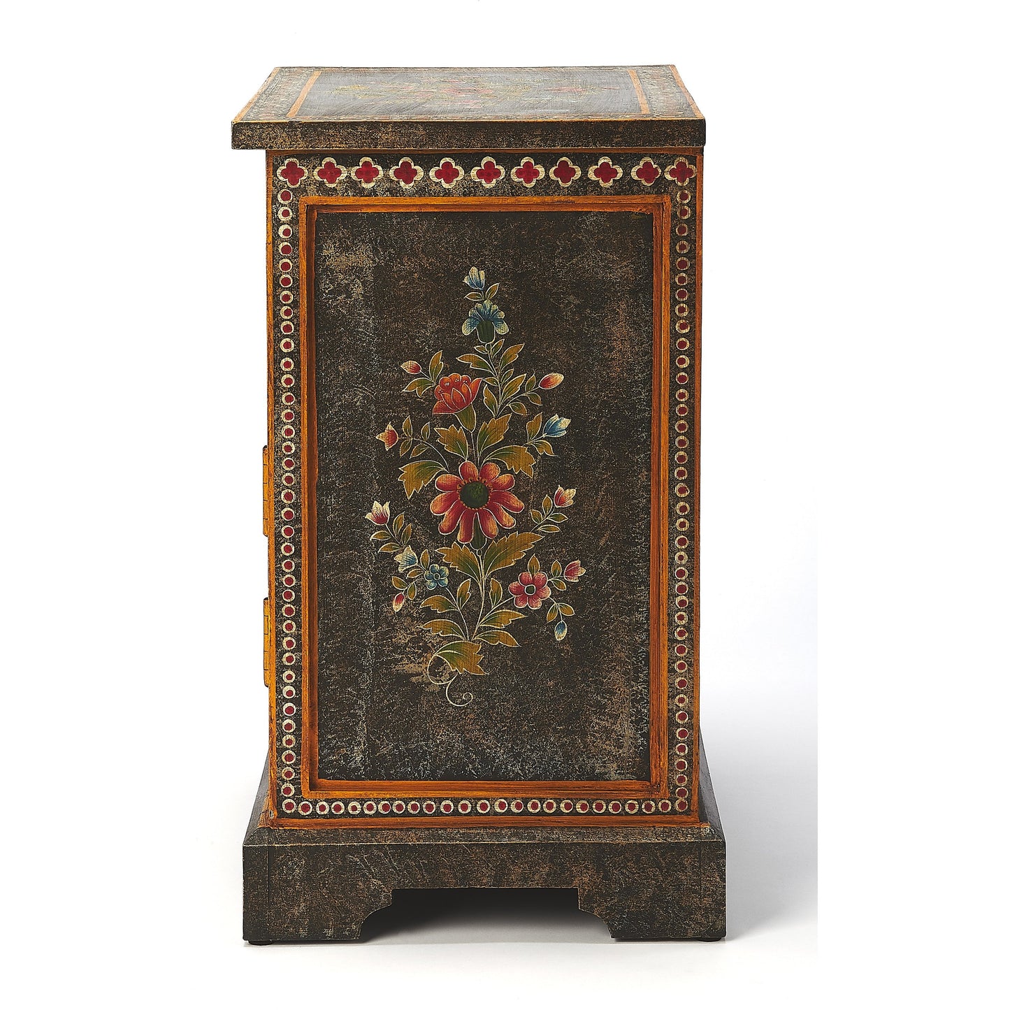 005 S-346159 | Additional Silo | Bihar Hand Painted Chest by Butler Specialty Company in multi-color and artifacts. Made from merranti wood solids, mdf, hand painted design in a eclectic & global style.