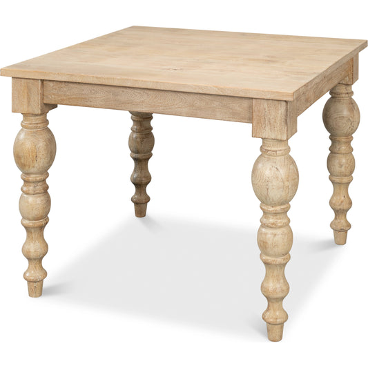 Jocelyn Square Dining Table by Sarreid Ltd. in sienna. Made from mango wood in a traditional style.