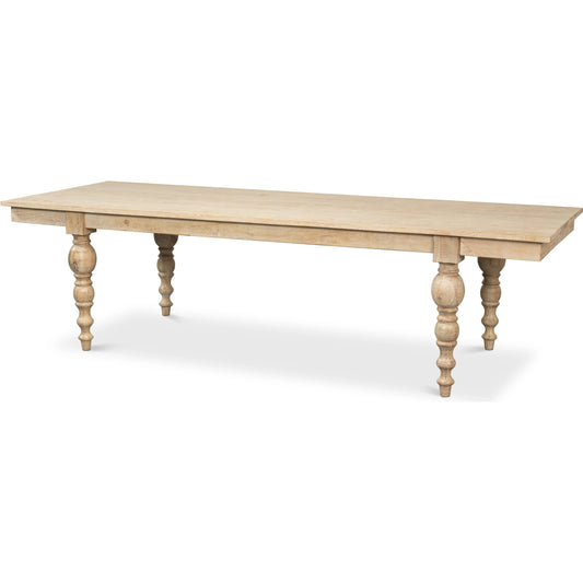 Jocelyn Rectangle Dining Table by Sarreid Ltd. in sienna. Made from mango wood in a traditional style.