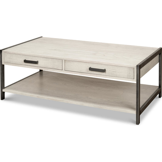 Covet Cocktail Table by Sarreid Ltd. in ivory bianca. Made from birch, ash, mdf in a modern style.