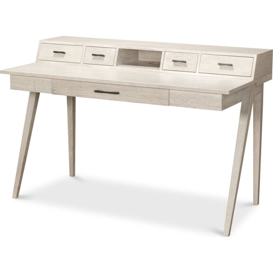 Covet Desk by Sarreid Ltd. in ivory bianca. Made from birch, ash, mdf in a modern style.
