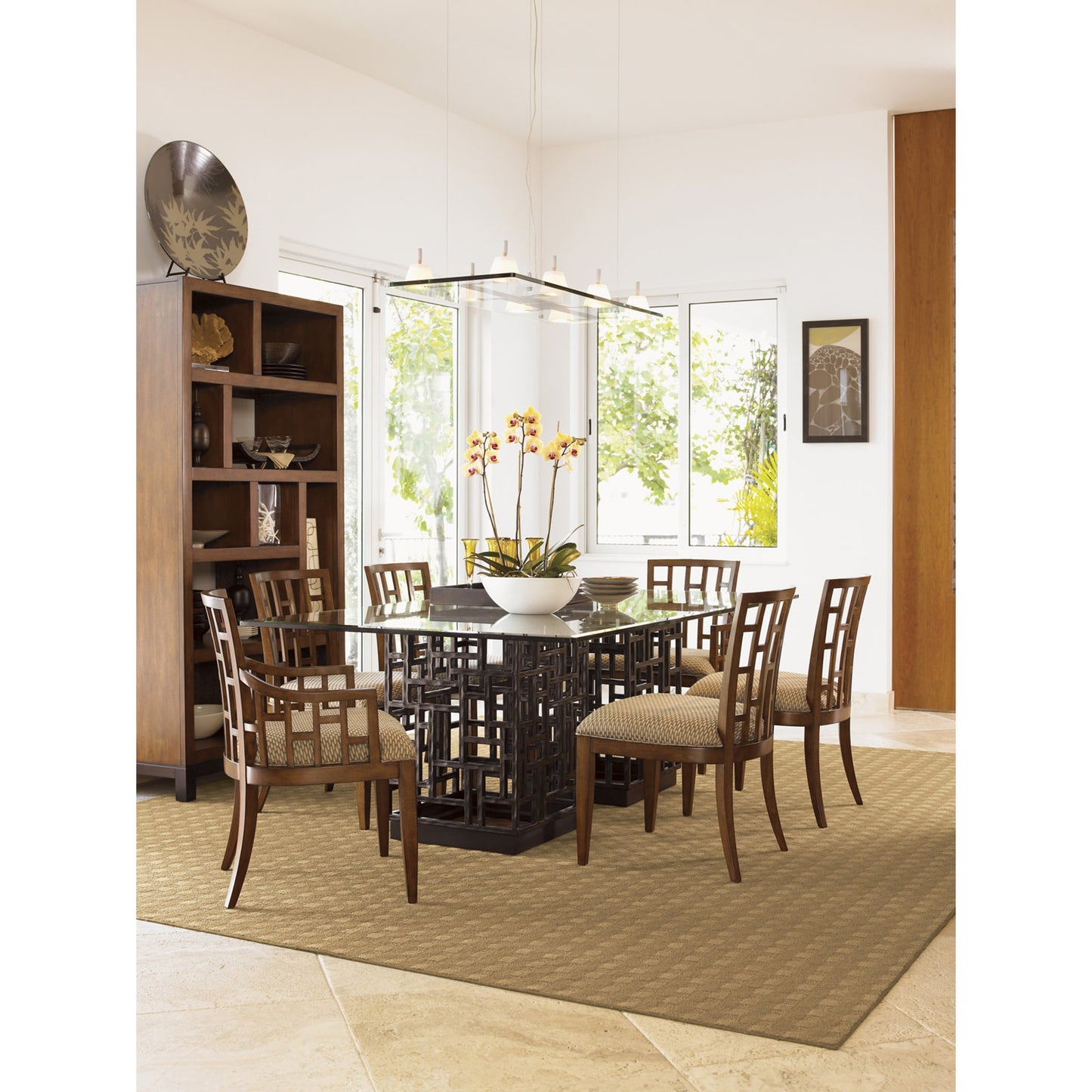 004 SR-836454 | Lifestyle | South Sea Dining Table by Tommy Bahama Home. Made from unique in a modern style.