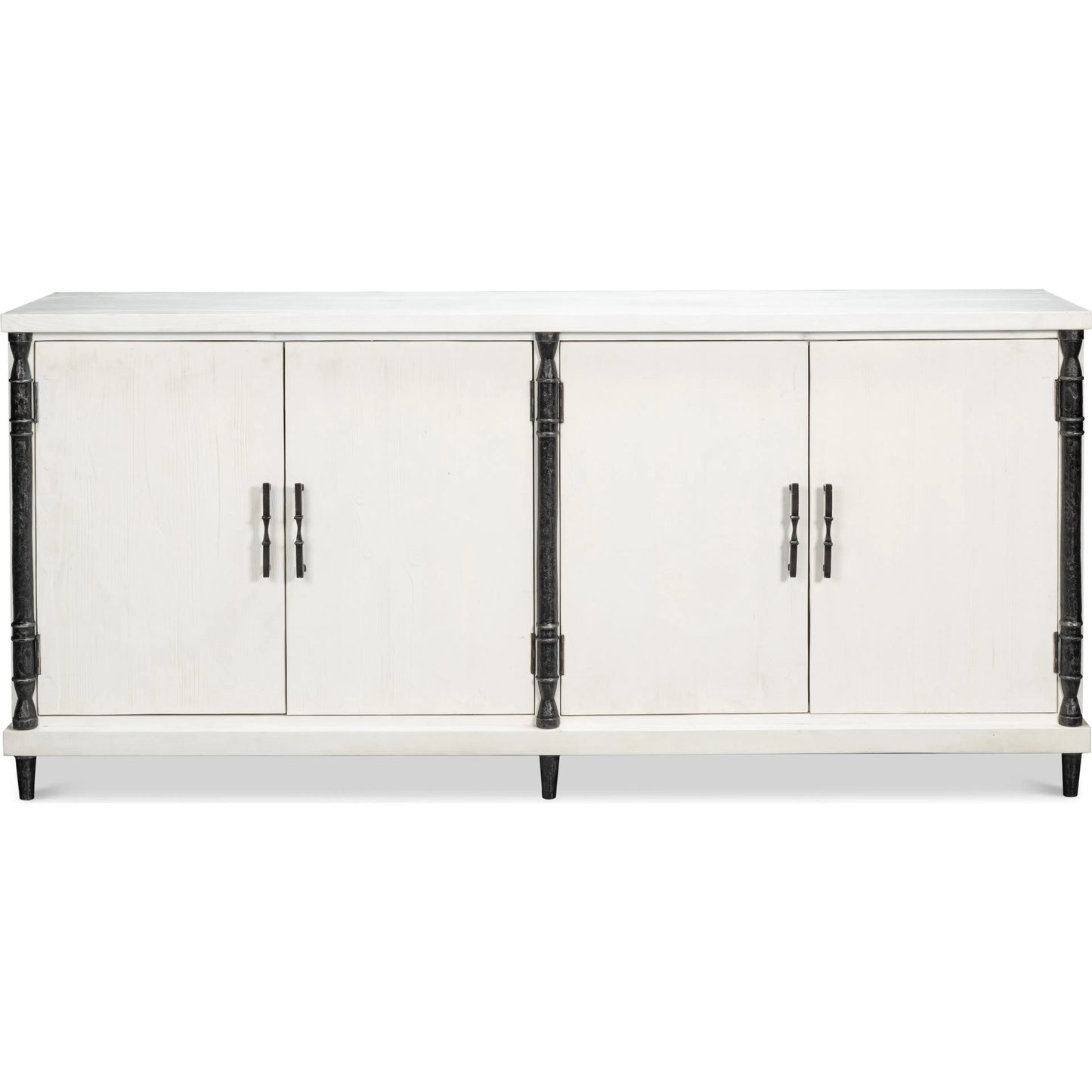 004 SI-2238497 | Additional Silo | Elegance Credenza by Sarreid Ltd. in elegance white. Made from pine wood, iron in a unique style.