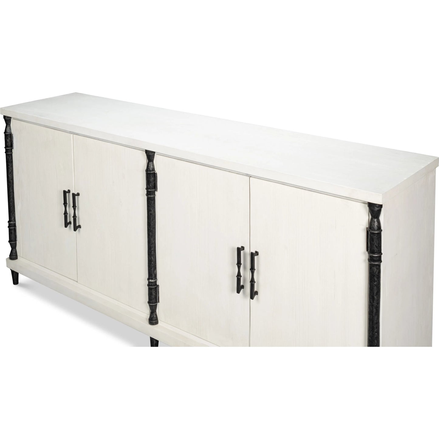 002 SI-2238497 | Additional Silo | Elegance Credenza by Sarreid Ltd. in elegance white. Made from pine wood, iron in a unique style.