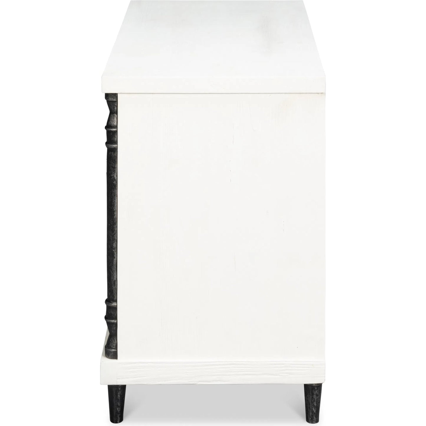 002 SI-2238498 | Additional Silo | Elegance Nightstand by Sarreid Ltd. in elegance white. Made from pine wood, iron in a unique style.