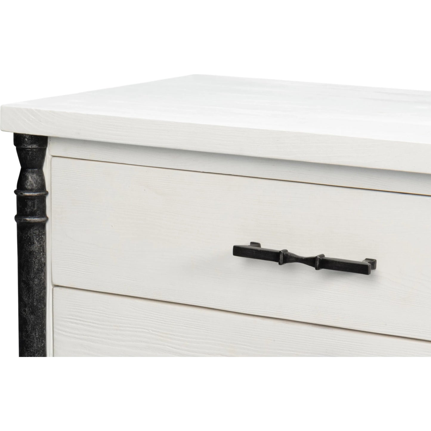 007 SI-2238498 | Additional Silo | Elegance Nightstand by Sarreid Ltd. in elegance white. Made from pine wood, iron in a unique style.