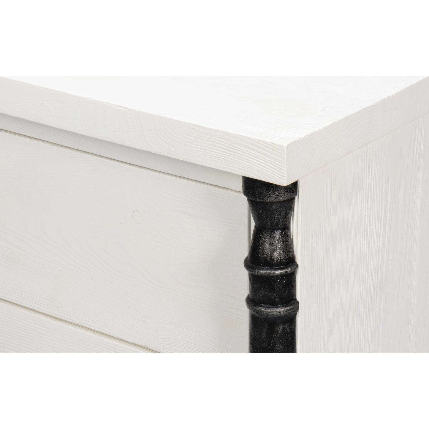 006 SI-2238498 | Additional Silo | Elegance Nightstand by Sarreid Ltd. in elegance white. Made from pine wood, iron in a unique style.
