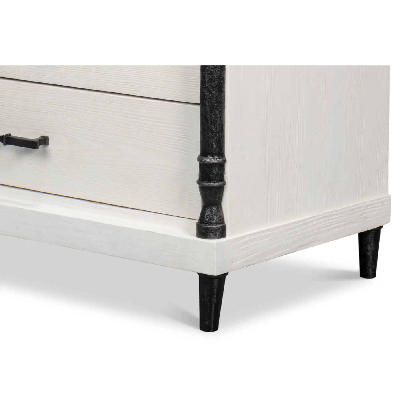004 SI-2238498 | Additional Silo | Elegance Nightstand by Sarreid Ltd. in elegance white. Made from pine wood, iron in a unique style.