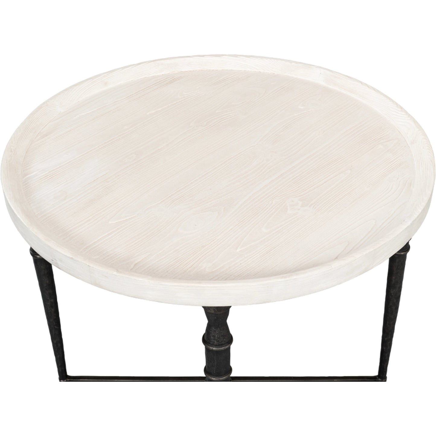 005 SI-1998581 | Additional Silo | Nathaniel Elegance Side Table by Sarreid Ltd. in antique black, off white. Made from pine, iron in a modern style.