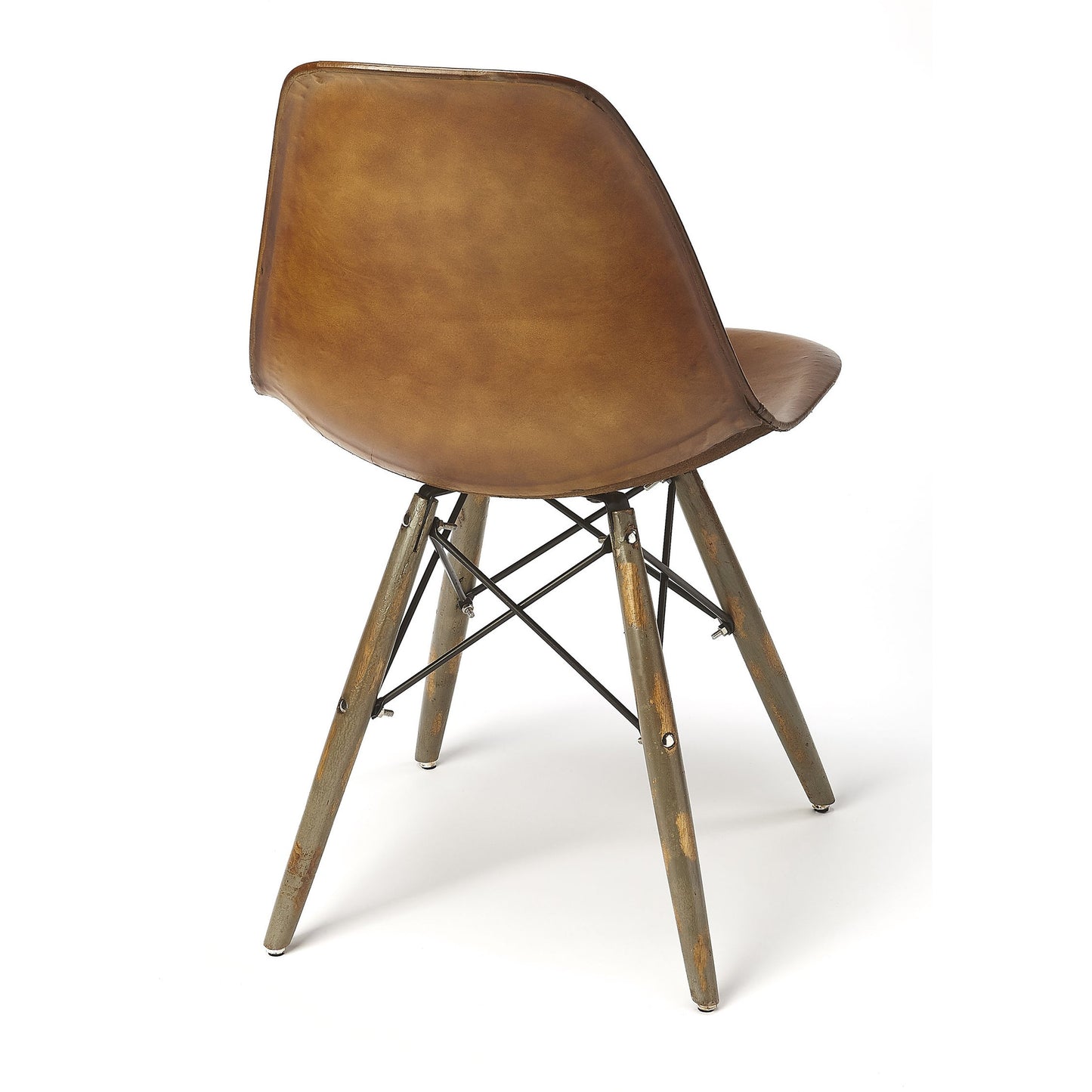 003 SR-770496 | Additional Silo | Orson Side Chair by Butler Specialty Company in medium brown and brown leather. Made from mango wood, iron, leather in a modern style.
