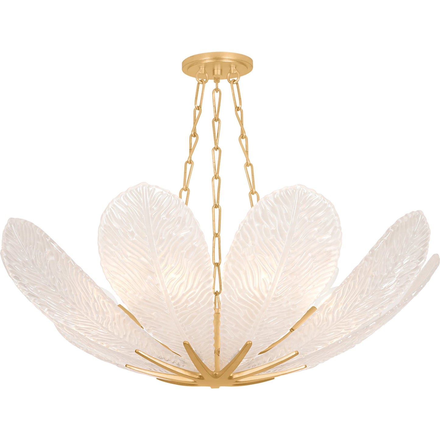 002 SI-2472534 | Primary Silo | Galena Chandelier by Corbett in vintage gold leaf. Made from unique in a coastal style.