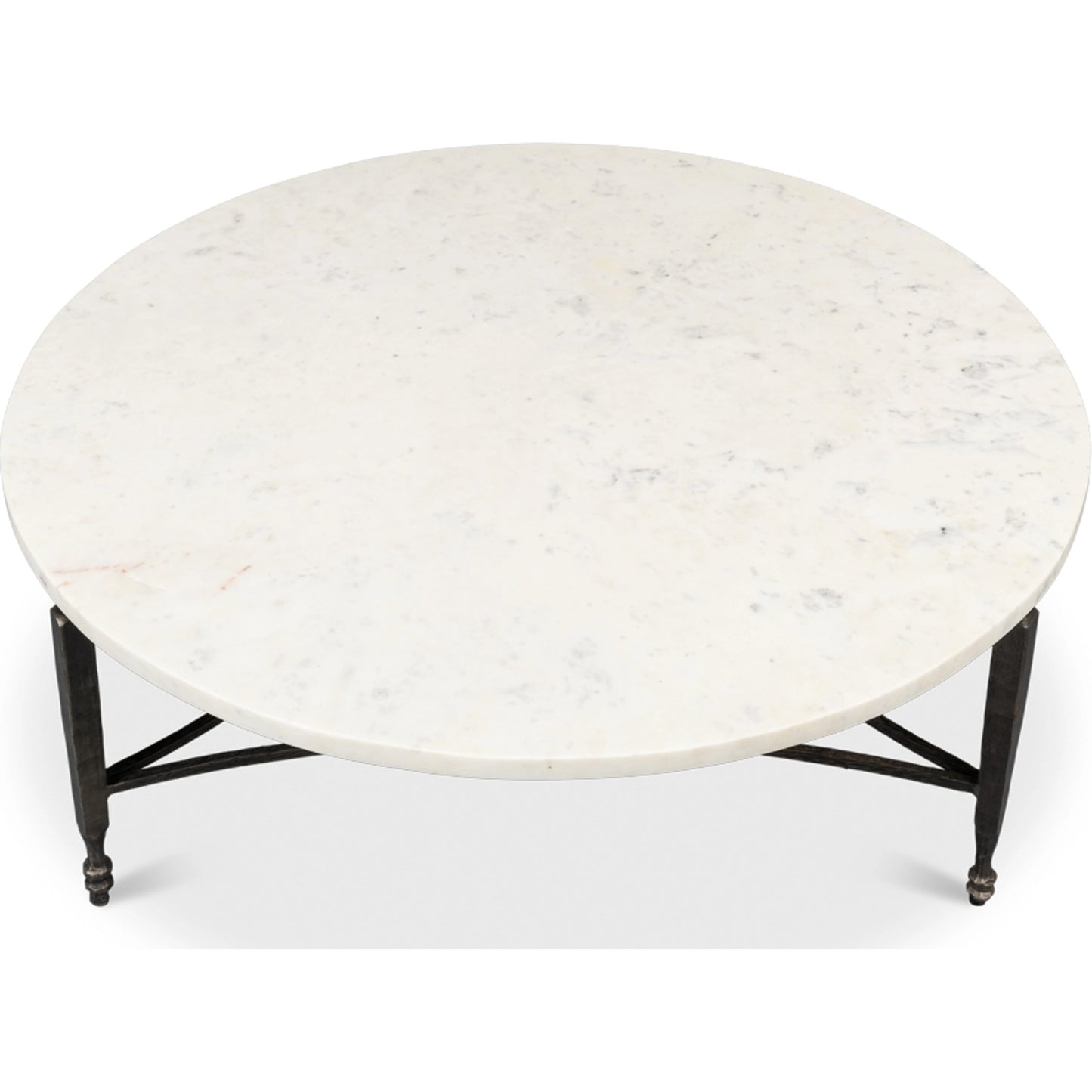 005 SI-1998615 | Additional Silo | Mykos Round Coffee Table by Sarreid Ltd. in white. Made from iron, white banswara marble in a modern style.