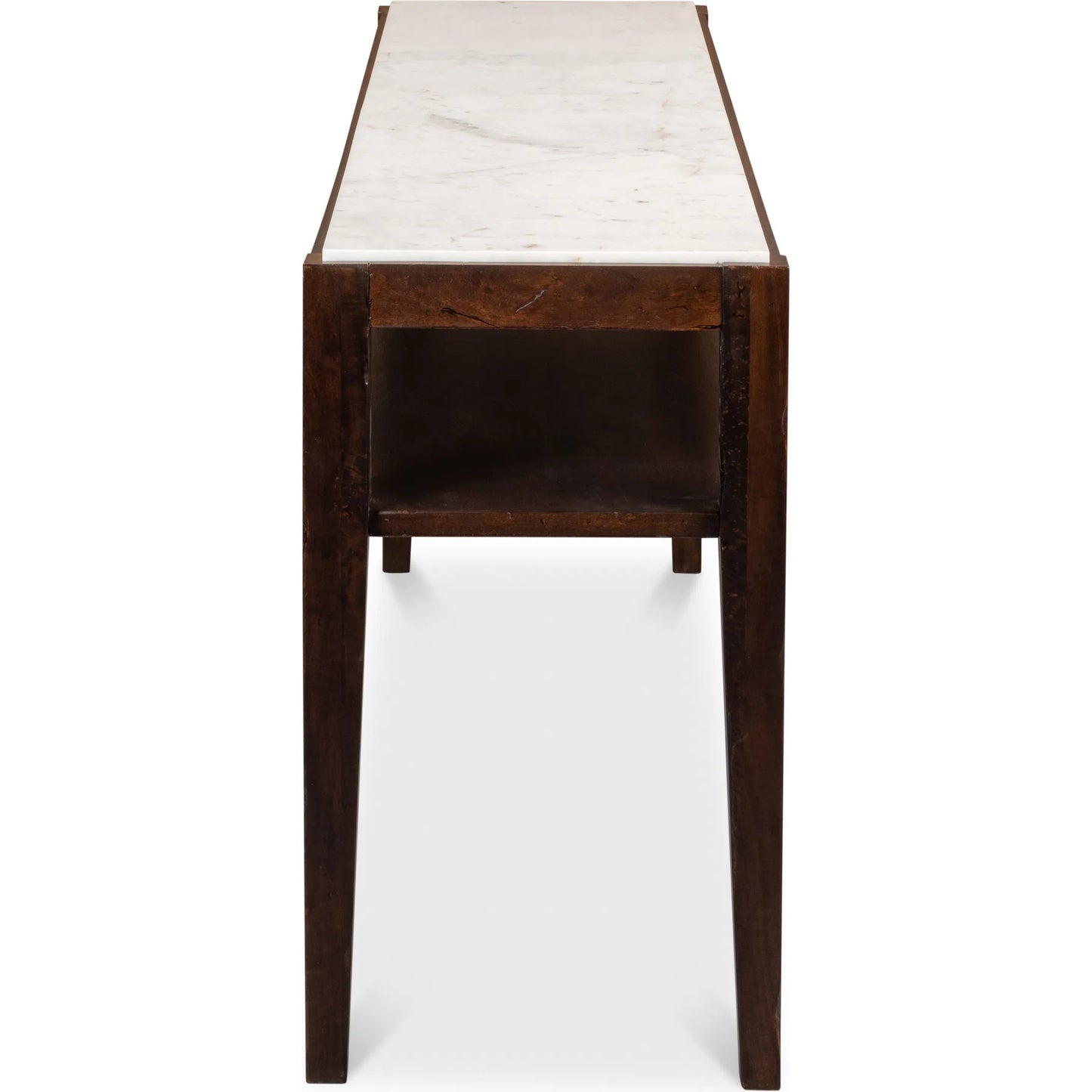 002 SI-2372591 | Additional Silo | Versatilis Console Table by Sarreid Ltd. in brown. Made from mango base with marble top in a modern style.