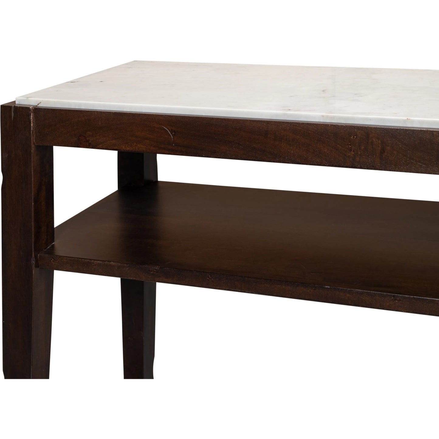007 SI-2372591 | Closeup | Versatilis Console Table by Sarreid Ltd. in brown. Made from mango base with marble top in a modern style.