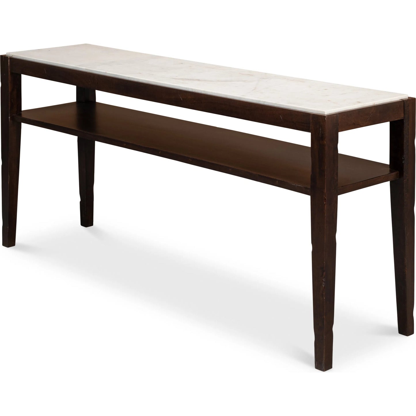 004 SI-2372591 | Additional Silo | Versatilis Console Table by Sarreid Ltd. in brown. Made from mango base with marble top in a modern style.