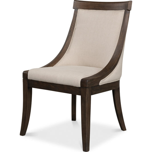 Lucas Side Chair by Sarreid Ltd. in beige. Made from 100% linen, ash in a modern style.