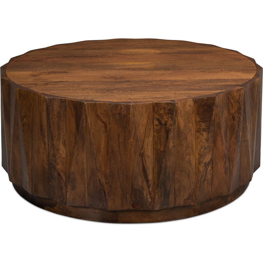 000 SI-2372491 | Primary Silo | Denali Round Cocktail Table by Sarreid Ltd. in brown. Made from mango wood in a transitional style.