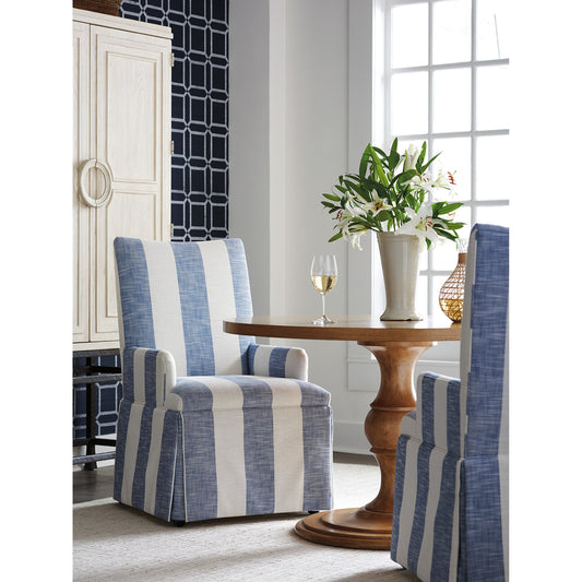 Mackenzie Dining Arm Chair by Lexington in denim stripe. Made from unique in a coastal style.