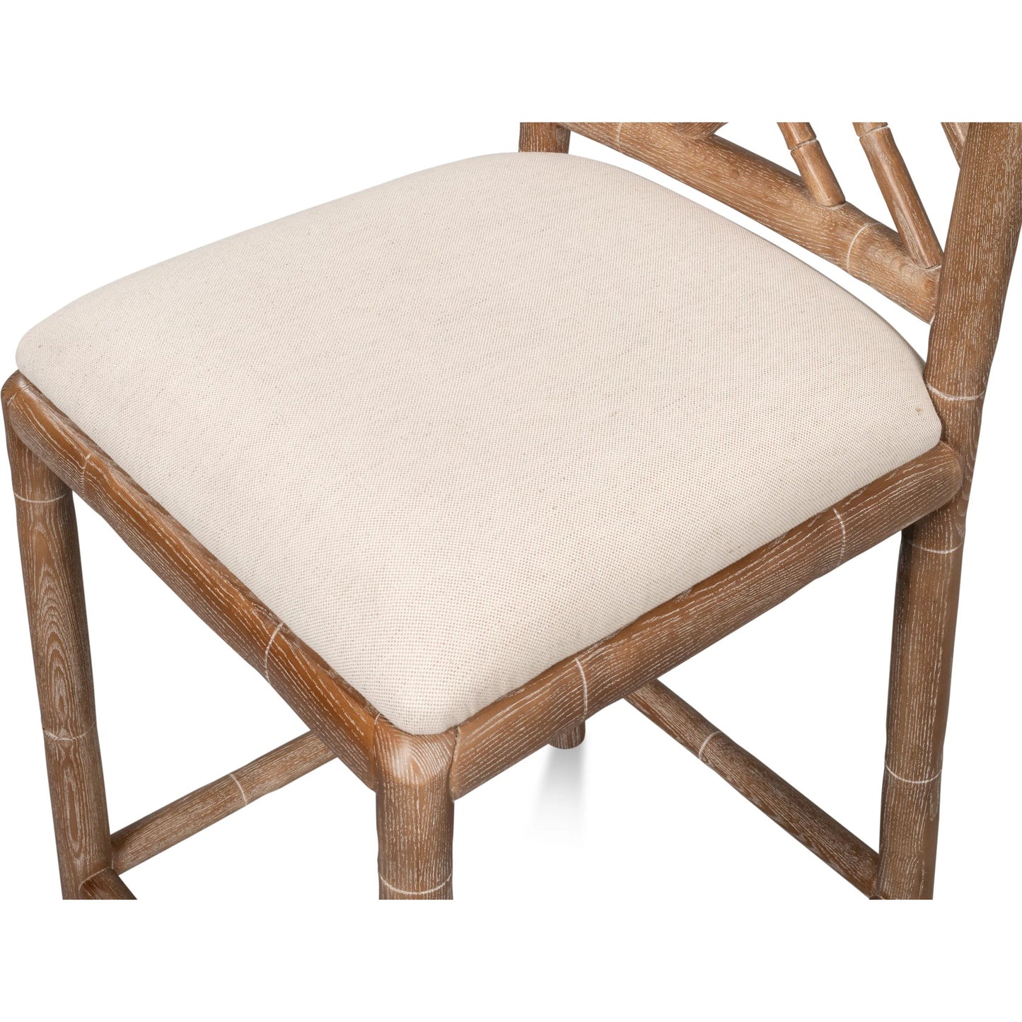 018 SI-2372462 | Closeup | Brighton Counter Stool by Sarreid Ltd. in linen fabric. Made from unique in a unique style.
