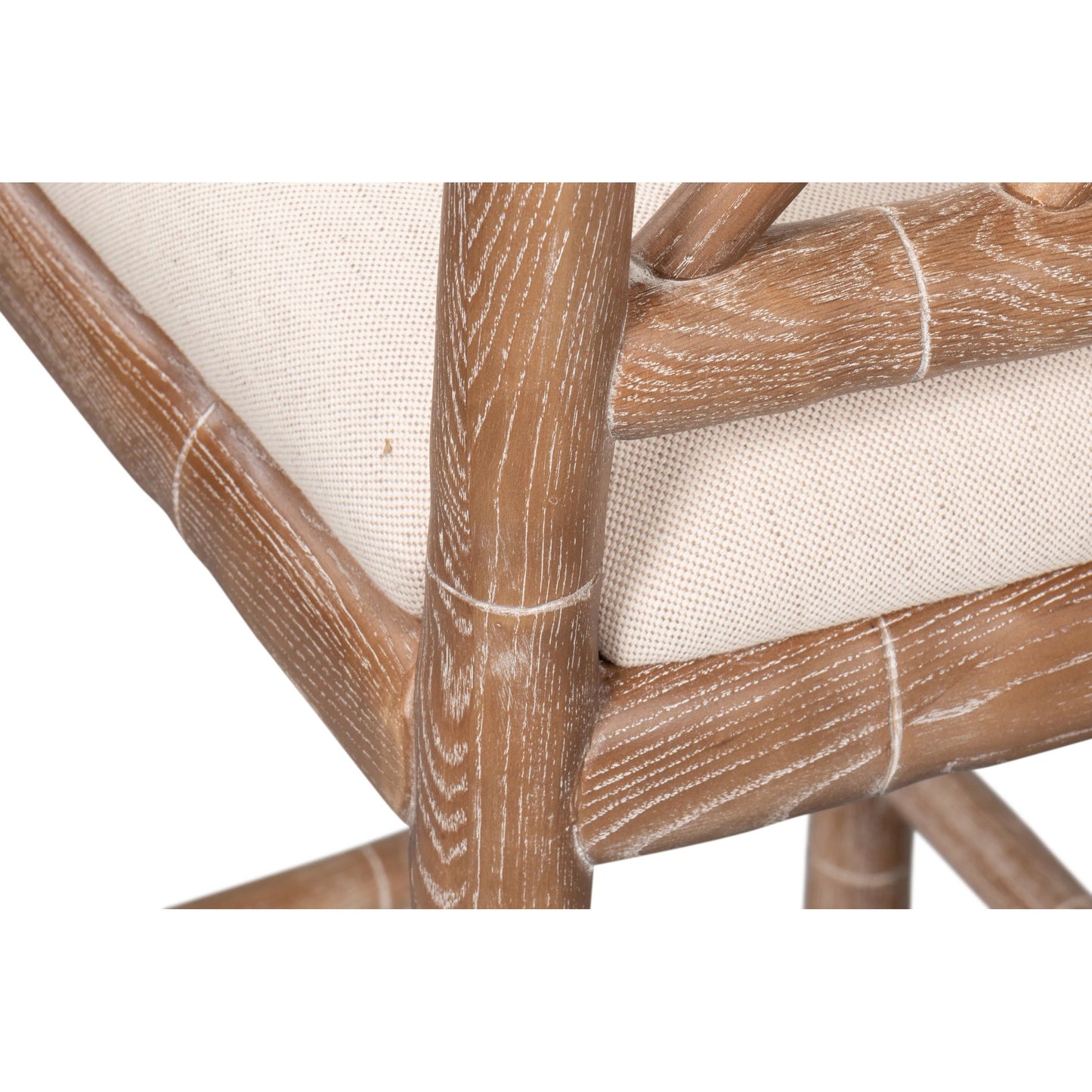 019 SI-2372462 | Closeup | Brighton Counter Stool by Sarreid Ltd. in linen fabric. Made from unique in a unique style.