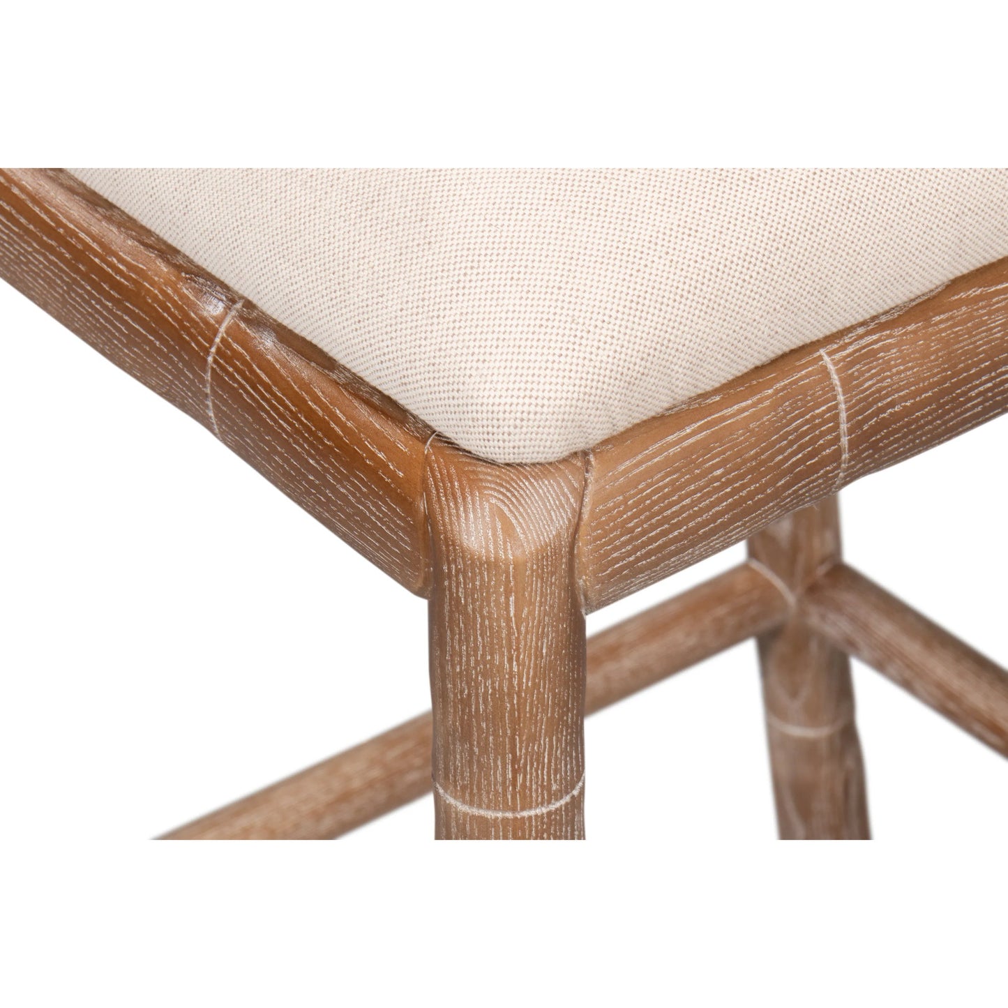 015 SI-2372462 | Closeup | Brighton Counter Stool by Sarreid Ltd. in linen fabric. Made from unique in a unique style.