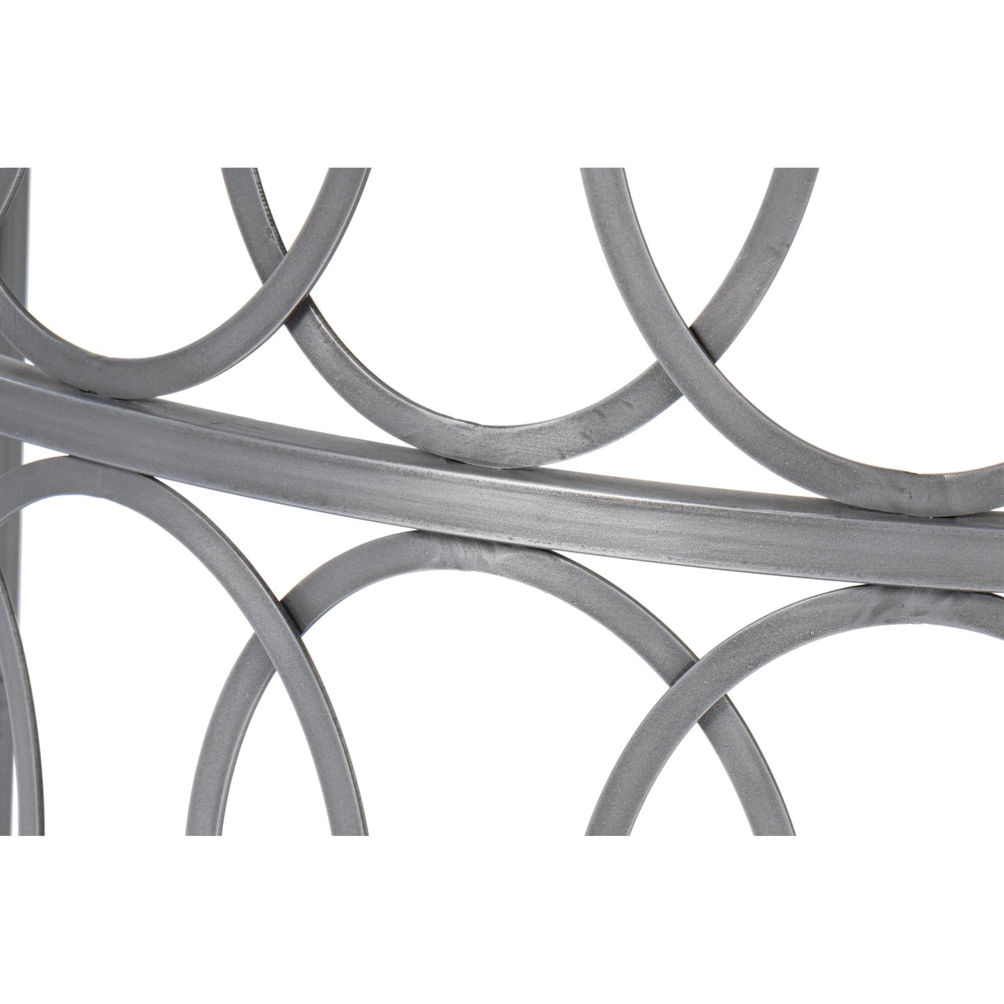 013 SI-2372548 | Closeup | Olympia Demilune Table by Sarreid Ltd. in old iron. Made from iron, white banswara marble top in a modern style.