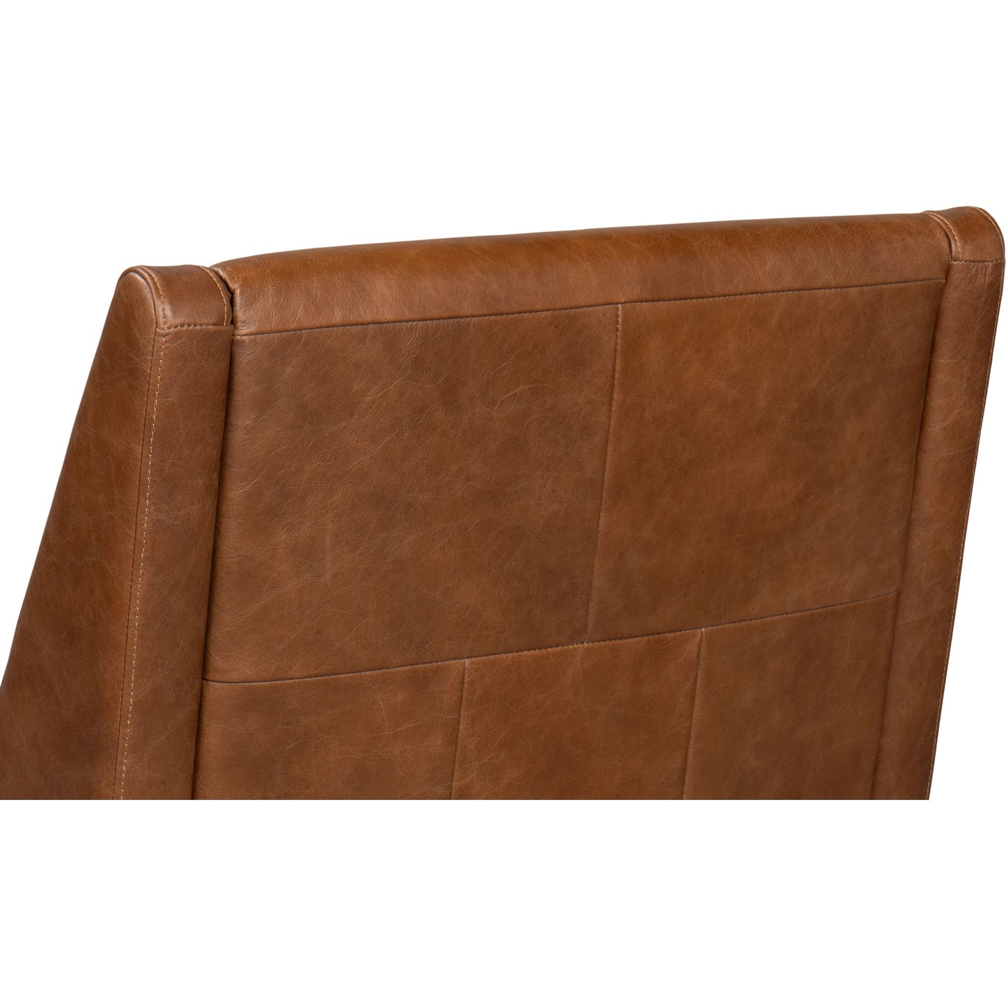 010 SI-2372460 | Closeup | Brandy Accent Chair in Distilled Leather by Sarreid Ltd. in brown. Made from chocolate brown leather, wood in a unique style.