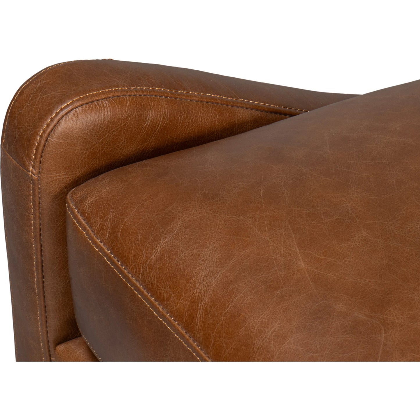 012 SI-2372460 | Closeup | Brandy Accent Chair in Distilled Leather by Sarreid Ltd. in brown. Made from chocolate brown leather, wood in a unique style.