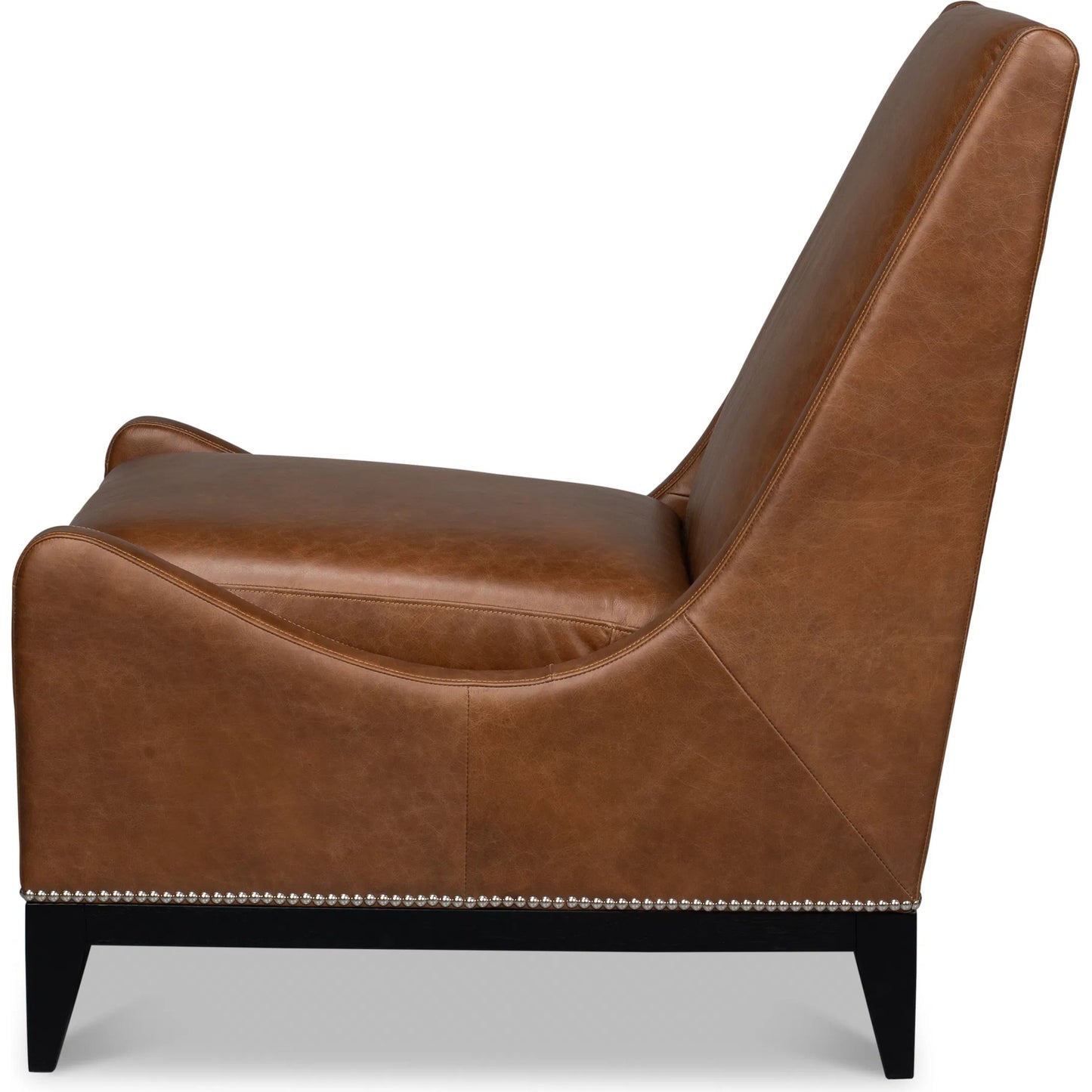 003 SI-2372460 | Additional Silo | Brandy Accent Chair in Distilled Leather by Sarreid Ltd. in brown. Made from chocolate brown leather, wood in a unique style.