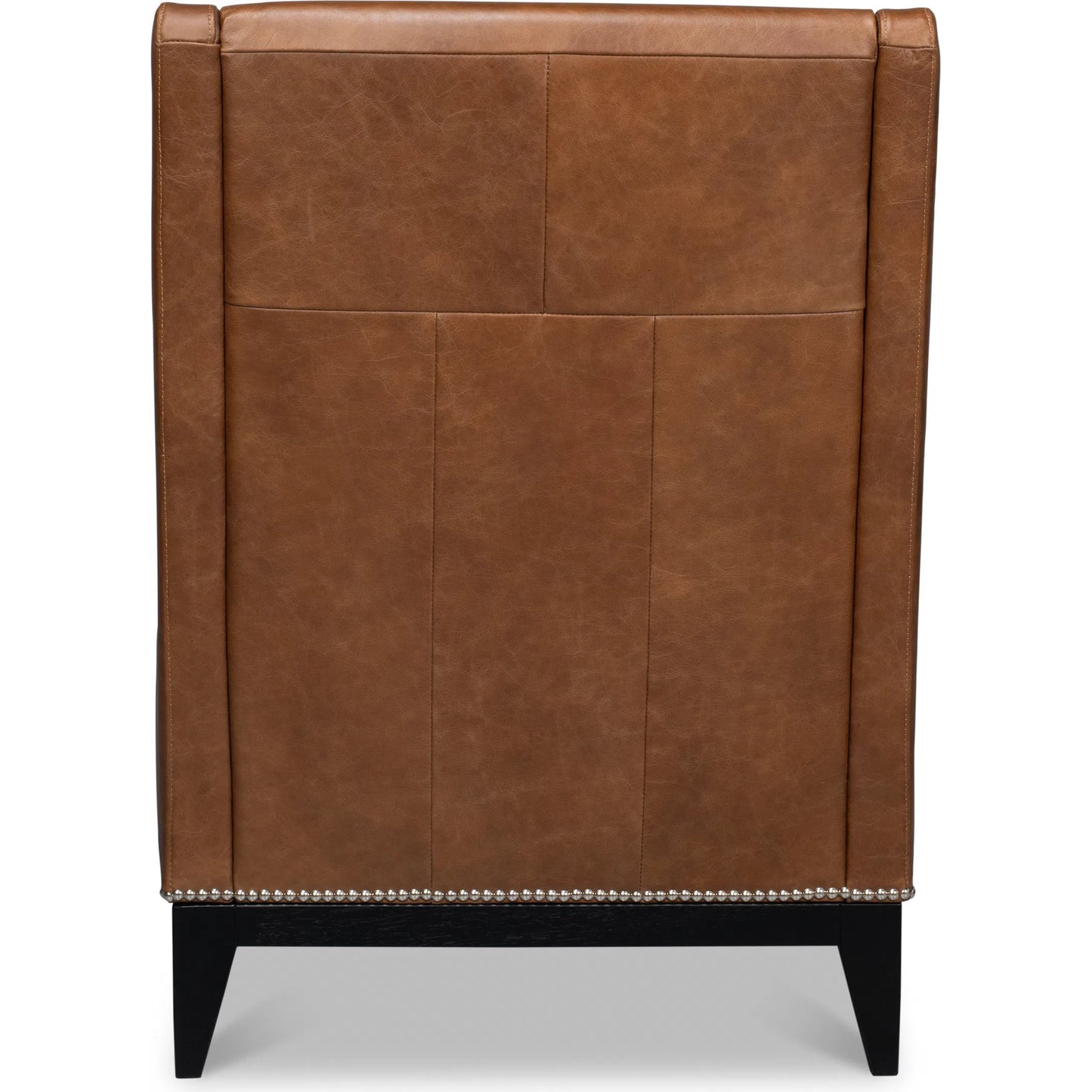 004 SI-2372460 | Additional Silo | Brandy Accent Chair in Distilled Leather by Sarreid Ltd. in brown. Made from chocolate brown leather, wood in a unique style.