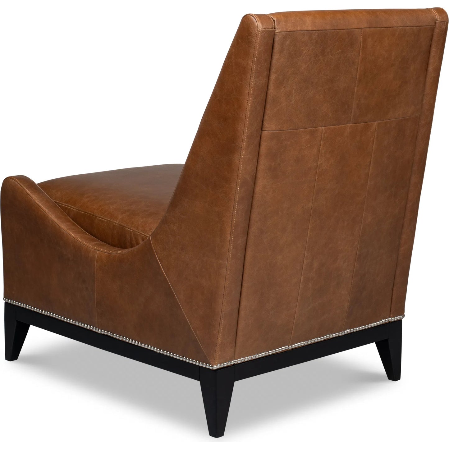 005 SI-2372460 | Additional Silo | Brandy Accent Chair in Distilled Leather by Sarreid Ltd. in brown. Made from chocolate brown leather, wood in a unique style.