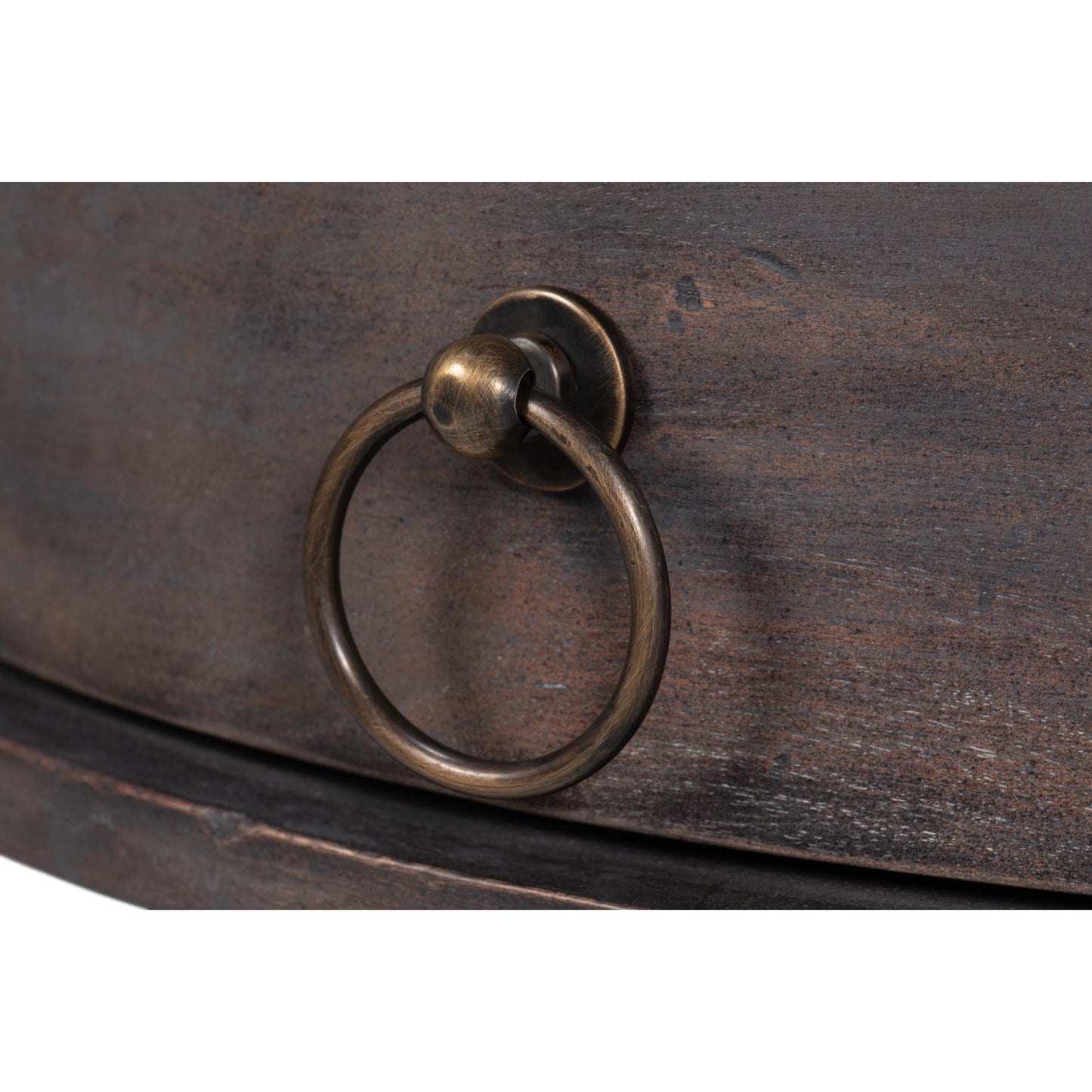 008 SI-2372455 | Closeup | Barley Side Table by Sarreid Ltd. in brown. Made from acacia wood, white banswara marble in a traditional style.