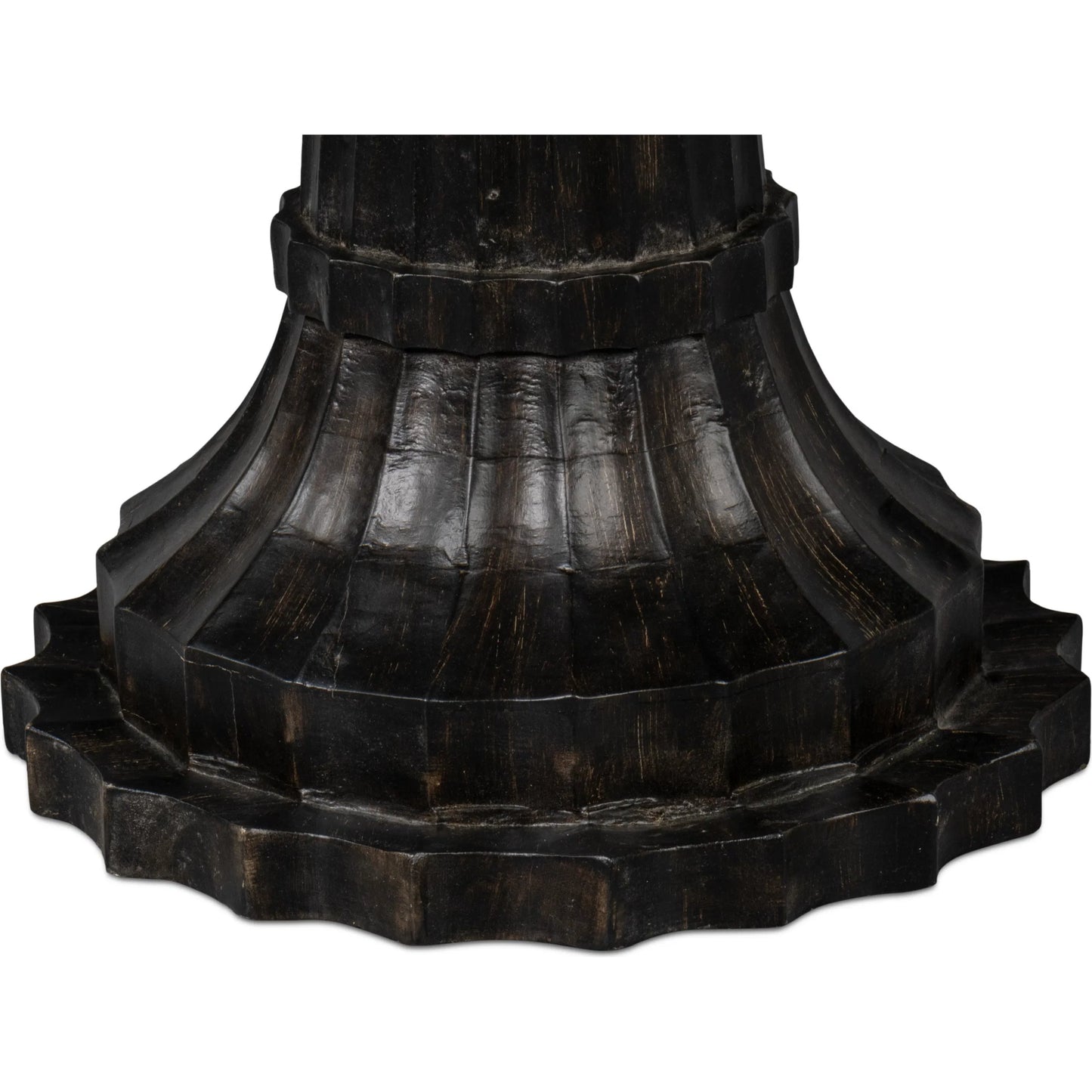 007 SI-2238515 | Additional Silo | Alister Round End Table by Sarreid Ltd. in antique walnut. Made from mango wood, wood on wood inlay top in a unique style.